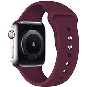 HiClothbo Compatibel met Apple Watch Band 38/40/41 mm, zachte siliconen armband, reservearmband voor iWatch Series 8 SE 7 6 5 4 3 2 1, wijnrood, extra lang, bordeauxrood (wine red), 38/40/41mm