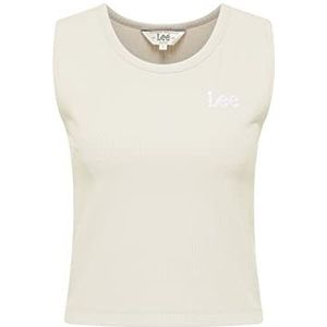 Lee Dames Cropped Crew Tank T-shirt, ecru, X-Large, beige, XL