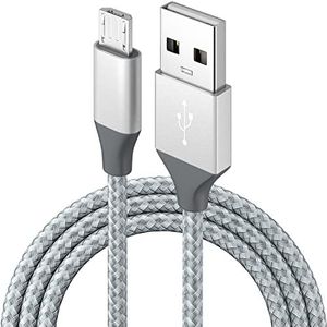 BIBTIM Micro-USB-oplaadkabel 1 m, 2 m, 3 m, USB 2.0 A-stekker naar micro-kabel, micro-USB Android oplaadkabel, snellaadkabel, 480 Mbps, gegevensoverdrachtssnelheid