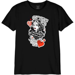dc comics Wonder Woman - Happy Mother's Day GIWOOTS005 T-shirt voor kinderen, zwart, maat 06 jaar, Zwart, 6 Jaren