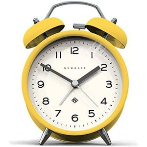 NEWGATE ® Charlie Bell Echo Alarm - Kleine eigentijdse nachtkastje wekker - slaapkamer accessoires - wekkers - bureauklok - schoorsteenklok - nachtkastje klok - Arabische cijfers (Geel)