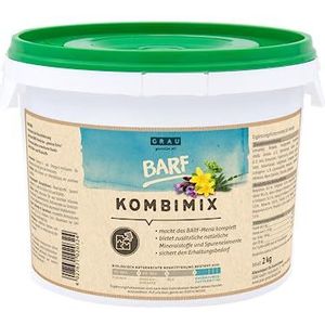 GRAU - het origineel - BARF-KombiMix, complete mengeling voor BARFing, natuurlijke all-round verzorging, 1 verpakking (1 x 2 kg), aanvullend diervoeder voor honden