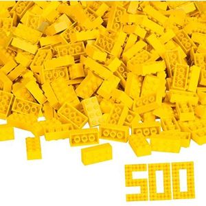 Simba Blox, 104118917, 500 gele bouwstenen voor kinderen vanaf 3 jaar, 8 stenen, in doos, volledig compatibel met vele andere fabrikanten