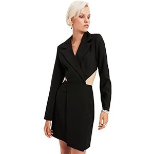 Trendyol Dames Black Cut-Out Gedetailleerde Jas Cocktail Dress, 32