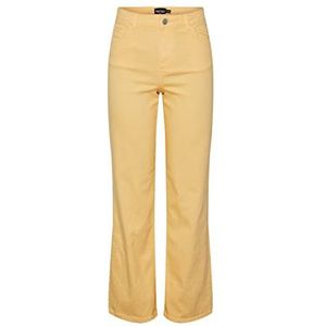 PIECES Pcpeggy Hw Wide Pant Colour Noos Bc Jeans voor dames, Flax, L