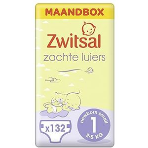 Zwitsal Luier Newborn Small Maat 1 (2-5 kg), met comfortabele en zachte pasvorm - 3 x 44-132 luiers