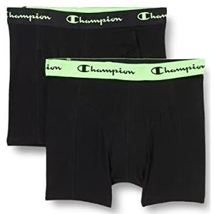 Champion Seasonal Neon Spray x2 nauwsluitende boxershorts, meerkleurig (zwart/groen), XL (2-pack) voor heren