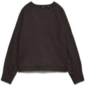 Trui met V-hals VERO MODA. Polyester materiaal. Maten M. Kastanje kleur