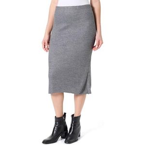 Koton Medium Rise Ribbed Midi Rok voor dames, grijs (031), M