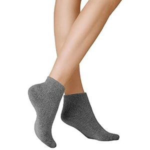 KUNERT Dames gebreide sokken Homesocks Unisex, 100 DEN, grijs (carbone 2580), 35/38 EU