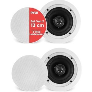 Pyle Luidsprekers - Plafondluidsprekers- Wandluidsprekers- Plafondspeakers- Inbouwluidsprekers voor Thuis - 2-Weg Speakers voor Plafond- 150 Watt - Wit