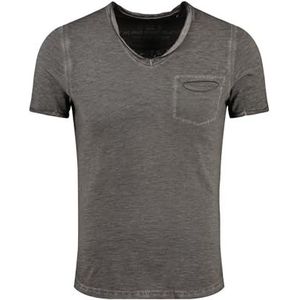 Key Largo - Shirt - Donkergrijs - V-hals - Kwartmouw