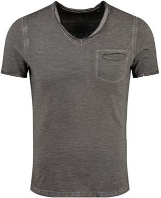 Key Largo - Shirt - Donkergrijs - V-hals - Kwartmouw