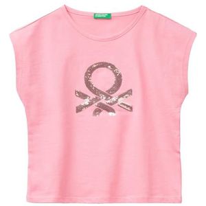 United Colors of Benetton T-shirt voor meisjes en meisjes, Roze, 140