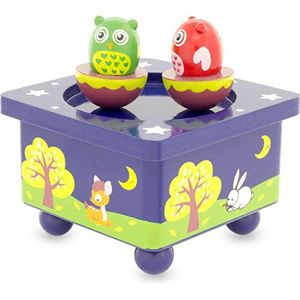 Ulysse Colors d'Enfance - Muziekdoos - Uilen - 10x10x10.5 cm - Melodie Circle of Life
