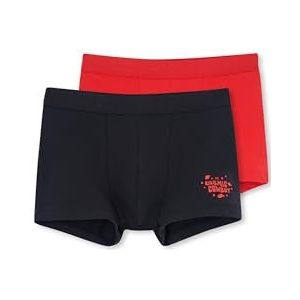 Dagi Heren 2 stuks patroon katoenen boxershorts, rood-marineblauw, standaard, rood-marineblauw, One size