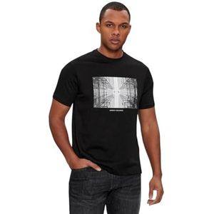 Armani Exchange Men's Digital Desert, Logo Graphic Print T-shirt, Zwart, XS, zwart, XS