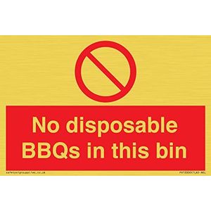 Geen wegwerp BBQ's in deze vuilnisbak Sign - 150x100mm - A6L