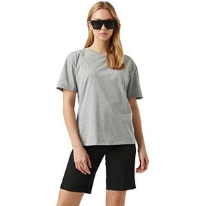 Koton Dames Oversized Crew Neck Short Sleeve T-Shirt, Grijs (027), XL