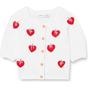 Bestseller A/S Baby-meisjes NBFJUNA LS gebreide card, helder wit, 68, wit (bright white), 68 cm