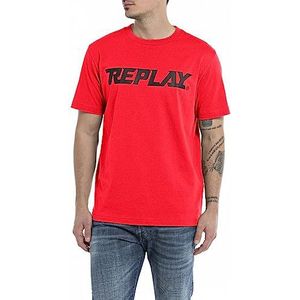 Replay Heren T-shirt, robijnrood 656, S