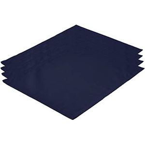 Lemos Home Hoogwaardige placemat 4 stuks van 100% katoen collectie concept, kleur en grootte naar keuze (placemat set van 4-46x36cm, marineblauw)