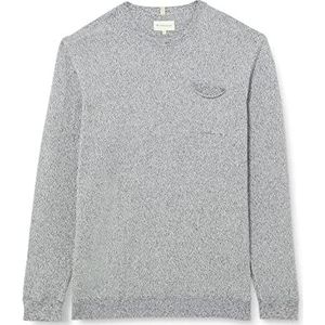 TOM TAILOR Uomini Gebreide trui met borstzak 1029735, 29281 - White Navy Fine Mouline, M