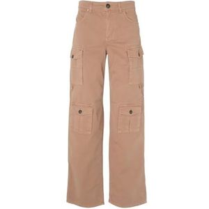 Pinko Variabele Cargo Gabardina Tint broek voor dames, Moc_Camel Mokaccino, 38