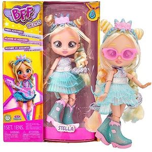 BFF BY CRY BABIES Pop met lang haar, stoffen kleding en 9 accessoires, Stella pop, speelgoed, cadeau voor jongens en meisjes vanaf 3 jaar