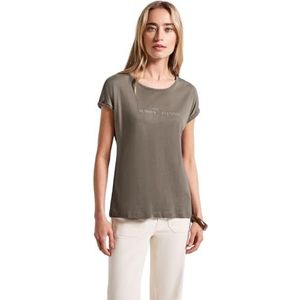 Street One - Dames Basic Shirt - Bruin - Katoen-Modalmix