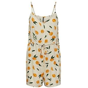 PIECES Pcnya Slip Playsuit Bf Bc Jumpsuit voor dames, Berken/Aop: Citroen, M