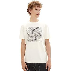 TOM TAILOR Denim T-shirt voor heren, 12906 - Wool White, XL