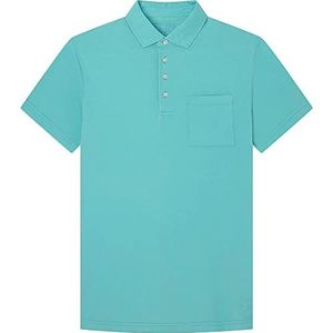Hackett London Heren GMD Pocket JSY Ss Polo Shirt, Aqua, M