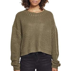 Urban Classics Dames sweatshirt dames Wide oversized sweater pullover voor vrouwen, verkrijgbaar in meer dan 10 kleuren, maten XS - 5XL, olijfgroen, XL Grote maten