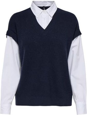 Onlpayson - Knitted Vest - Shirt Collar - Langemouwen - Knit Fit