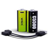 VERICO LoopEnergy Größe C, Baby, CR14-2er Pack, 5500mWh / 3700 mAh, USB Type-C Rechargeable Battery, Li-Ion, Including 1 Type A to 2 Type C Charge Cable