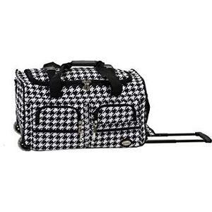 Rockland pannenset bagage Rolling 55,9 cm Duffle Bag, Kensington zwart/wit, eenheidsmaat