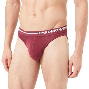 Emporio Armani Heren Heren Side Logo Boxer Briefs, bordeaux, L