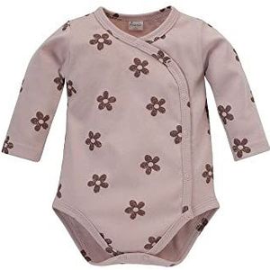 Pinokio Bodysuit met knoopsluiting, lange mouw, 100% katoen, roze met bloemen, meisjes 56-74 (68), Pink Flower Happiness, 68 cm