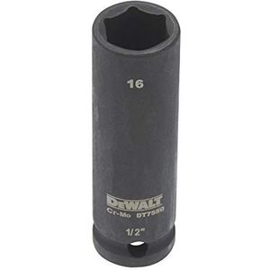 DeWALT DT7550-QZ steeksleutel lang 16 mm 1/2 slagvast, zwart/geel