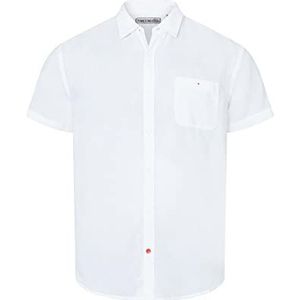 Timezone Heren Soft Linen shirt met korte mouwen, pure white, XXL