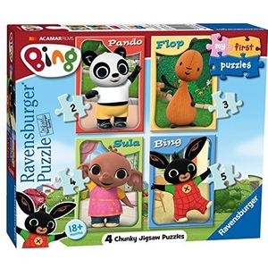 Ravensburger 6869 Bing Bunny Mijn eerste puzzels (2, 3, 4 en 5 stuks) peuterspeelgoed voor kinderen vanaf 18 maanden