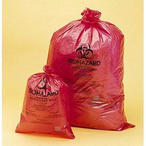 BELART 085005 polymeer keteltas met opdruk, BIOHAZARD, 97 cm x 122 cm (100 stuks)