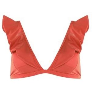 Trendyol Dames vliegwiel gedetailleerde bikini top, Cinnamon, 36