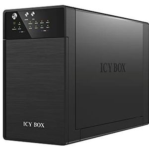 ICY BOX IB-RD3620SU3 Externe 2-bay-behuizing (Raid 0/1, Single, JBOD) voor 2x 3, 5" SATA i, II, III harde schijven, USB 3.0 (UASP) & eSATA-aansluiting, Smart-ventilator,zwart