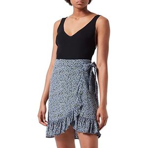 Vila Dames VIFINI HW WRAP Skirt/SU-NOOS Rock, Black/AOP:ALINI, 44
