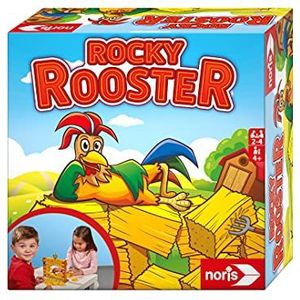 Noris 606064478 - Rocky Rooster, behendigheidsspel met invalpotentieel, voor 2-4 spelers vanaf 4 jaar, meerkleurig