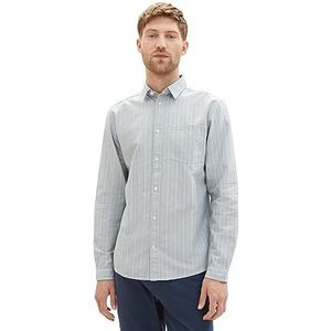 TOM TAILOR Herenhemd, 32304 - Smokey Sea Green Big Stripe, XXL