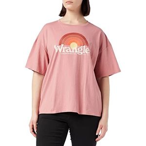 Wrangler Girlfriend T-shirt voor dames, roze (dusty rose), M