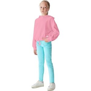 LTB Jeans Renaza meisjes-pullover met lange mouwen met capuchon om over te trekken, roze, 100% katoen, maat 116 cm, Morning Glory 2524, 116 cm